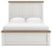 Savonport - Queen Panel Bed With 2 Under Bed Storage Units - White / Brown