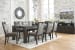 Hyndell - Dark Brown - 9 Pc. - Rectangular Dining Room Extension Table, 8 Upholstered Side Chairs