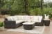 Kimora - 3-Piece Outdoor Sectional - Beige / Dark Brown