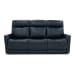 View - Power Reclining Sofa With Console, Power Headrests & Lumbar - Blue