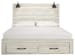 Cambeck - King Panel Bed With 2 Storage Drawers - Whitewash
