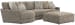 Turner - 2 Piece Sofa Cuddler With Left Side Facing Cuddler And Cocktail Ottoman - Mushroom
