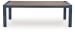 East Beach - Rectangular Dining Table With Umbrella Option - Blue