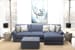 Cape May - 2 Piece Sofa Chaise With Comfort Coil Seating, 41" Cocktail Ottoman And 5 Accent Pillows Included (RSF Chaise) - Denim