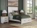 Savonport - Full Panel Storage Bed With Storage Footboard - White / Brown
