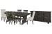 Bellamy - Extendable Rectangular Dining Table With 4 Side Chairs, 2 Host Chairs And Server - Peppercorn / Beige