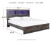 Drystan - King Panel Bookcase Bed - Brown / Beige