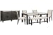 Plum Creek - Rectangular Dining Table With 4 Upholstered Side Chairs, Bench And Sideboard - Ravenwood Black / White