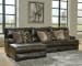 Como - 3 Piece Italian Leather Match Power Reclining Sofa / Chaise With 1 Lay Flat Reclining Seat And LSF Chaise - Chocolate