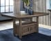 Johurst - Grayish Brown - 7 Pc. - Rectangular Dining Room Counter Table, 6 Upholstered Barstools