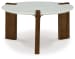 Isanti - White / Brown - Round Cocktail Table