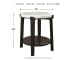 Janilly - Dark Brown/White - Round End Table