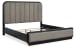 Rowanbeck - Gray / Black - California King Upholstered Panel Bed