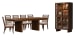 Reena - Extendable Trestle Dining Table With 6 Side Chairs And Display Cabinet - Rich Brown / Beige