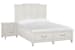 Willowbrook - King Panel Storage Bed With Nightstand - Egg Shell White