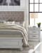 Kanwyn - Whitewash - 6 Pc. - Dresser, Mirror, Chest, King Upholstered Panel Bed