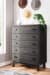 Toretto - Charcoal - 7 Pc. - Dresser, Mirror, Chest, Queen Panel Bookcase Bed
