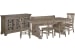 Tinley Park - Extendable Rectangular Dining Table With 4 Side Chairs, Bench And Server - Dove Tail Gray