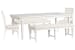Willowbrook - Extendable Rectangular Dining Table With 2 Upholstered Benches And 2 Upholstered Side Chairs - Egg Shell White