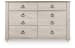 Willowton - Six Drawer Dresser - Brown / Beige / White