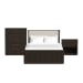 Sylvie - 3 Piece Bedroom Set With Queen Upholstered Bed - White / Dark Brown