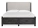 Plum Creek - California King Upholstered Panel Storage Bed With 2 Nightstands - Ravenwood Black / White