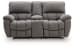 Bakerstein - Power Reclining Loveseat/Console/Adjustable Headrest - Galaxy