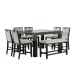 Elodie - 8 Piece Counter Height Dining Set (Table, Six Chairs & Bench) - Charcoal