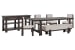Tauren - Trestle Dining Table With 4 Upholstered Side Chairs, Bench And Sideboard - Coffee Bean / Beige