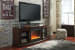 Chanceen - Dark Brown - 2 Pc. - 60" TV Stand With Fireplace Insert Glass/Stone