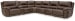 Dunleith - Chocolate - 7-Piece Power Reclining Sectional With LAF And RAF Zero Wall Power Recliners
