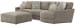 Turner - 2 Piece Sofa Cuddler With Right Side Facing Cuddler And Cocktail Ottoman - Mushroom