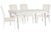 Willowbrook - Extendable Rectangular Dining Table With 4 Upholstered Side Chairs - Egg Shell White