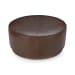 Clair - Leather Round Coffee Table - Dark Brown