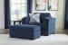 Evansley - Navy - 2 Pc. - Chair And A Half, Ottoman
