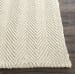 Herringbone - 1' x 1' Swatch Wool/Jute Rug - Ivory