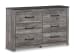 Bronyan - Dark Gray - King Panel Bed - 7 Pc. - Dresser, Mirror, Chest, King Bed, 2 Nightstands