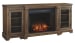 Flynnter - Medium Brown - XL TV Stand w/Fireplace Option