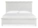 Charleston - California King Panel Bed With Nightstand - White Dove