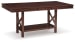 Collenburg - Dark Brown - Rect Drm Counter Ext Table