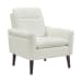 Hawk - Accent Arm Chair With Memory Foam - Boucle White & Espresso