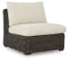 Kimora - Beige / Dark Brown - Armless Chair With Cushion