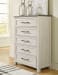 Brewgan - Antique White - 6 Pc. - Dresser, Mirror, Chest, California King Panel Storage Bed