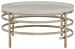 Montiflyn - White / Gold Finish - Round Cocktail Table