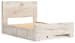 Lawroy - Light Natural - Full Panel Bed With 2 Under Bed Storage Units