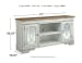 Realyn - Chipped White - 2 Pc. - 74" TV Stand with Electric Infrared Fireplace Insert