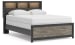 Broachmyn - Queen Lighted Bookcase Panel Bed - Black / Gray