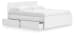Onita - King Panel Platform Bed With 2 Side Storage - White
