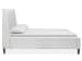 Lindon - Complete Queen White Upholstered Island Bed - Belgian Wheat