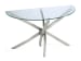Zila - Oval Cocktail Table With 2 End Tables And Demilune Sofa Table - Brushed Nickel